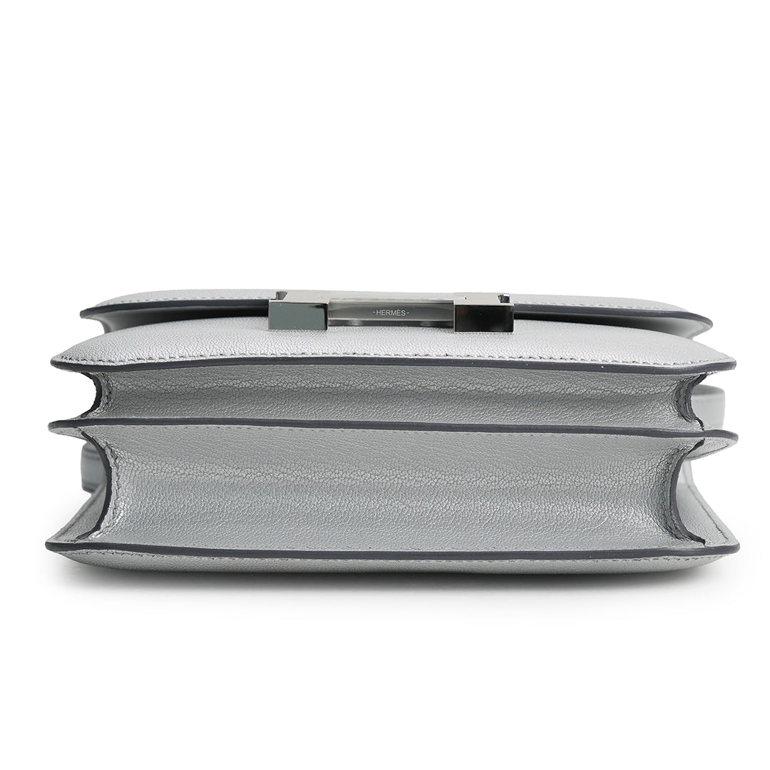 Constance 18 Mini Mirror Chèvre CHamkilight Argent Palladium Hardware Stamp K 2025