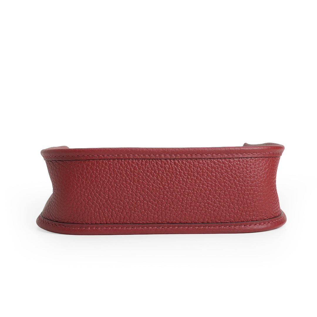 Mini Evelyn Rouge H Taurillon Clemence Palladium Hardware