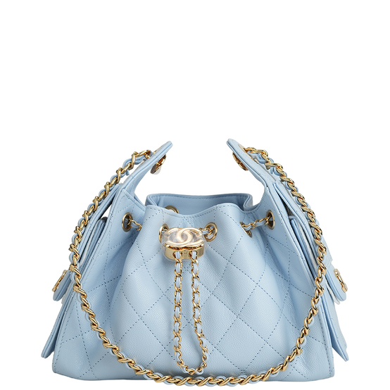 Chanel 25 Mini Caviar Leather Sky Blue
