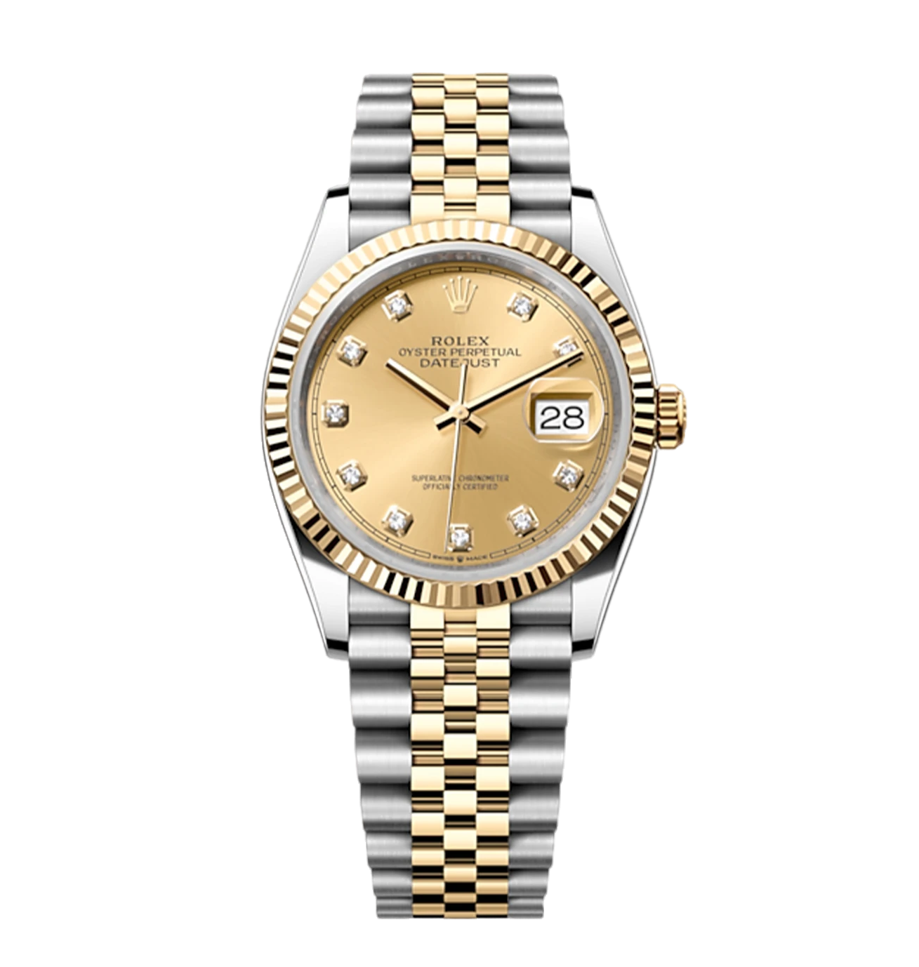 Datejust Yellow Gold Champagne Diamond Dial 36MM