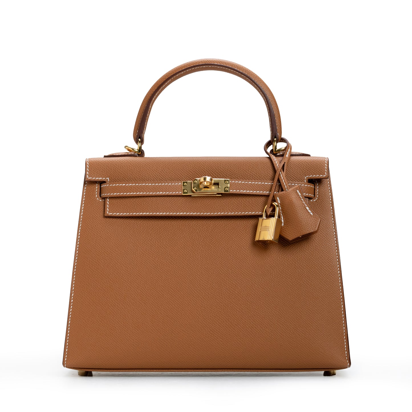 Kelly 25 Sellier Epsom Gold, Gold Hardware Stamp K 2025
