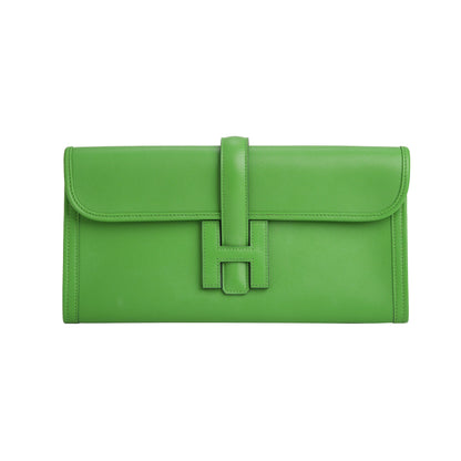 Pochette Jige Elan 29 Veau Swift Vert Yucca