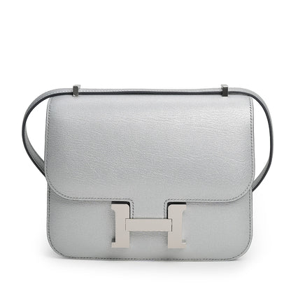 Constance 18 Mini Mirror Chèvre CHamkilight Argent Palladium Hardware Stamp K 2025
