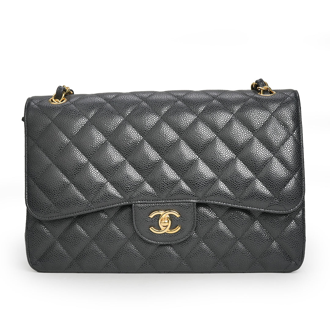 Double Flap Bag Jumbo Black