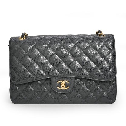 Double Flap Bag Jumbo Black