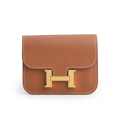 Constance Slim Wallet Marron