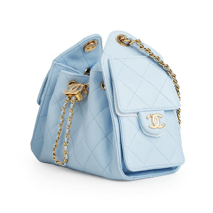 Chanel 25 Mini Caviar Leather Sky Blue