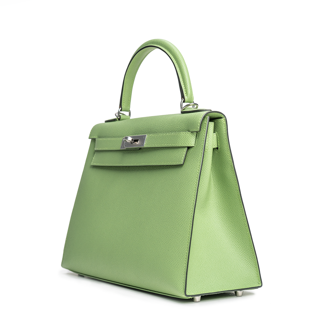 Kelly 28 Sellier Epsom Vert Criquet Palladium Hardware Stamp Z 2021