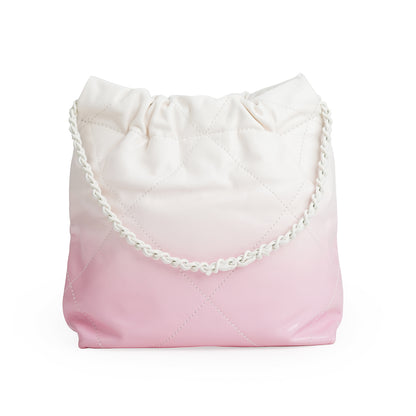 Chanel Mini 22 Bag Pink and White Ombre Calfskin White Hardware