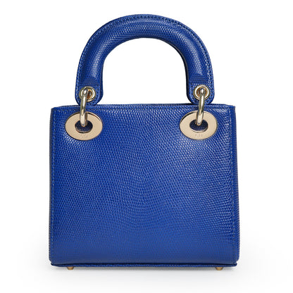 Lady Dior Mini Bag Blue Lizard Leather
