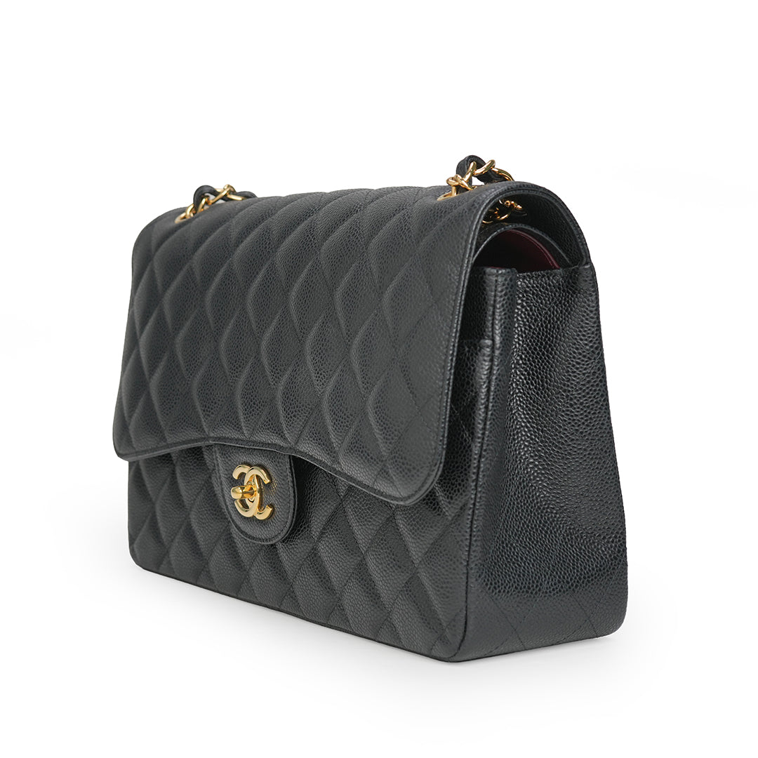 Double Flap Bag Jumbo Black