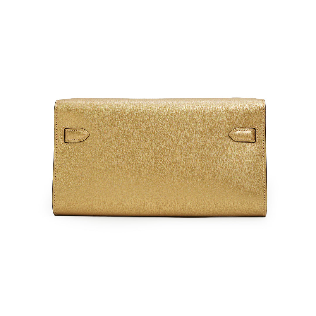 Kelly To Go Wallet Chèvre CHamkilight Doré Permabrass Hardware