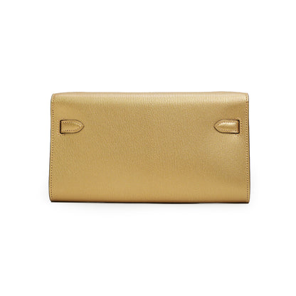 Kelly To Go Wallet Chèvre CHamkilight Doré Permabrass Hardware