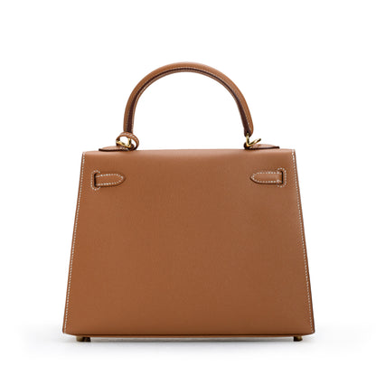 Kelly 25 Sellier Epsom Gold, Gold Hardware Stamp K 2025