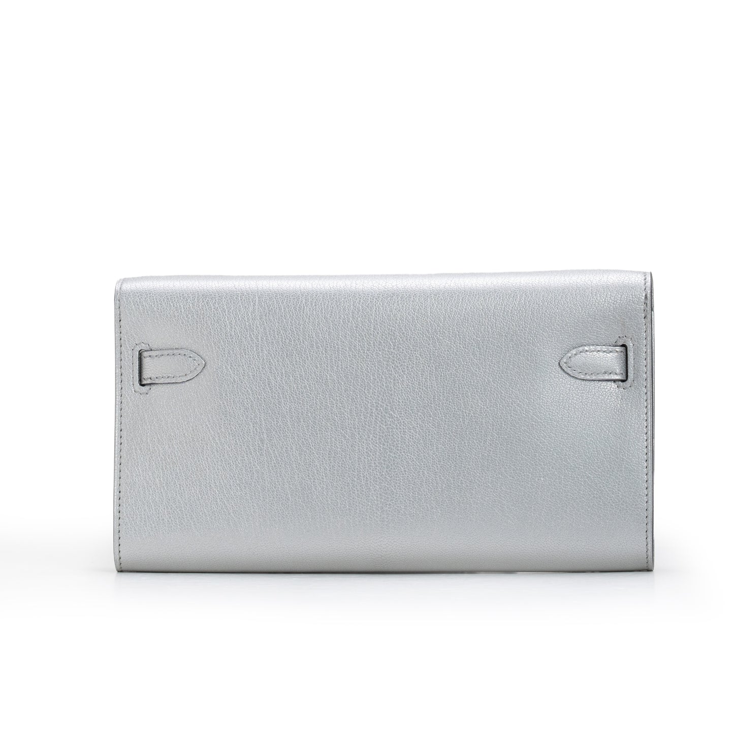 Kelly To Go Wallet Chèvre CHamkilight Argent Permabrass Hardware