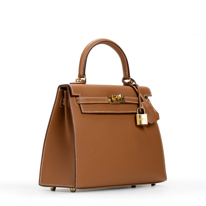 Kelly 25 Sellier Epsom Gold, Gold Hardware Stamp K 2025