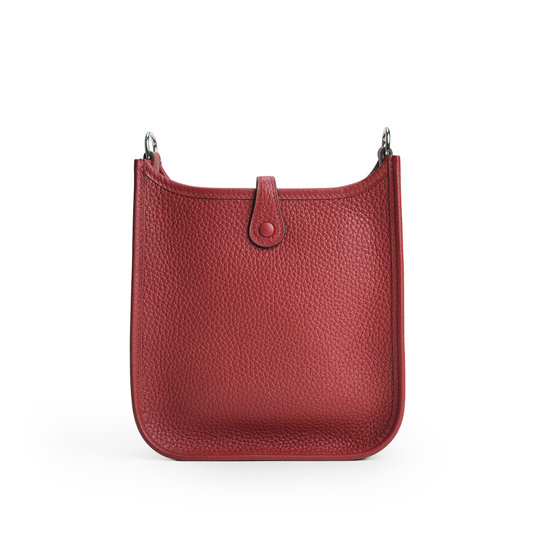 Mini Evelyn Rouge H Taurillon Clemence Palladium Hardware