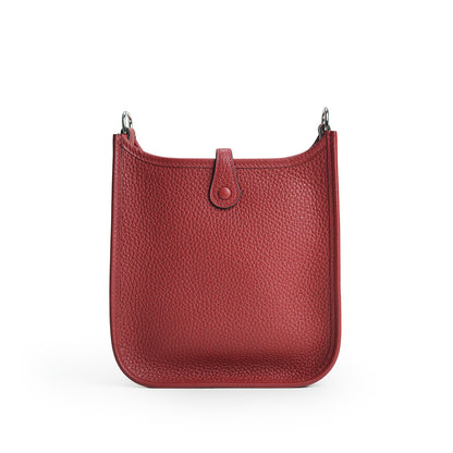 Mini Evelyn Rouge H Taurillon Clemence Palladium Hardware