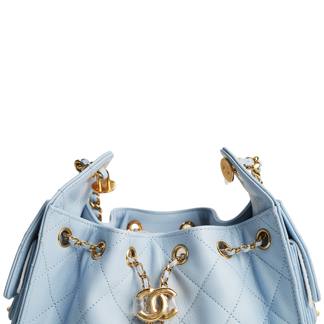 Chanel 25 Mini Caviar Leather Sky Blue