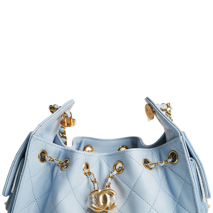 Chanel 25 Mini Caviar Leather Sky Blue