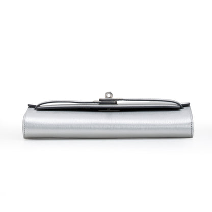 Kelly To Go Wallet Chèvre CHamkilight Argent Permabrass Hardware