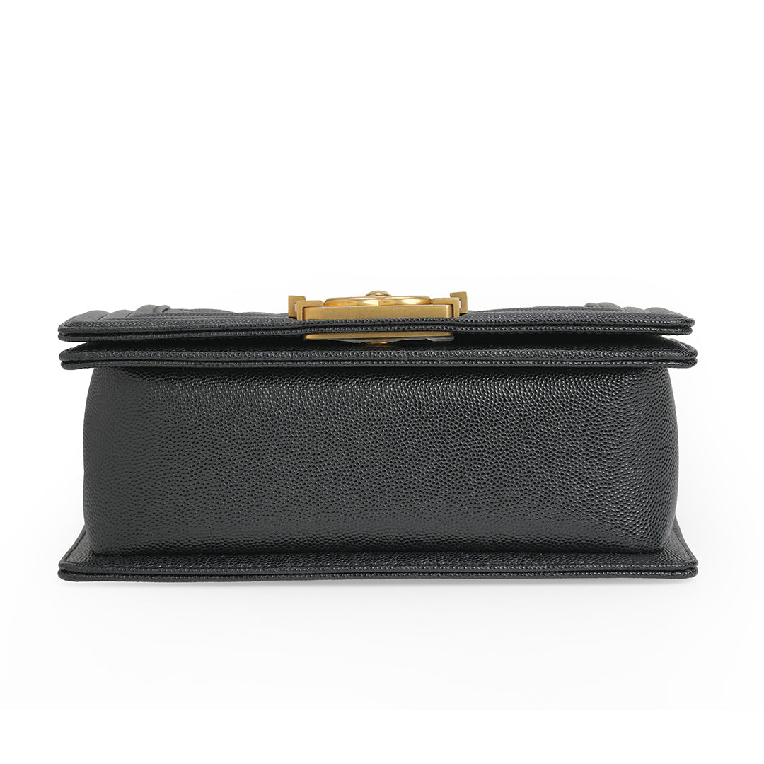 Boy Bag Mini Black Caviar Leather