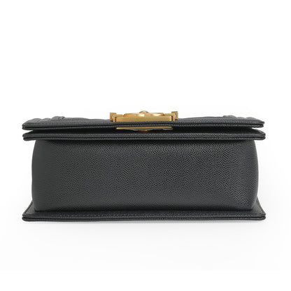 Boy Bag Mini Black Caviar Leather
