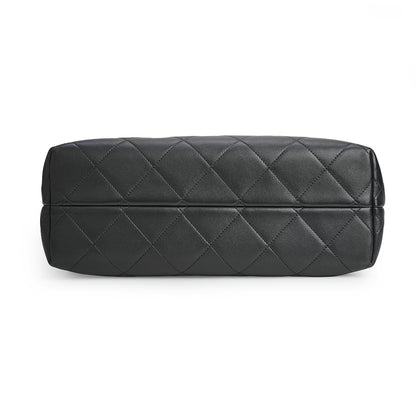 Chanel 25A Suede and Shiny Lambskin Beige and Black