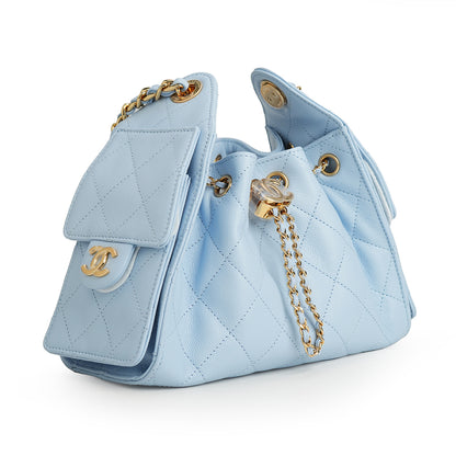 Chanel 25 Mini Caviar Leather Sky Blue