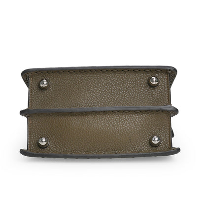 Peekaboo Selleria Petite Bag Grained Calfskin Dark Olive