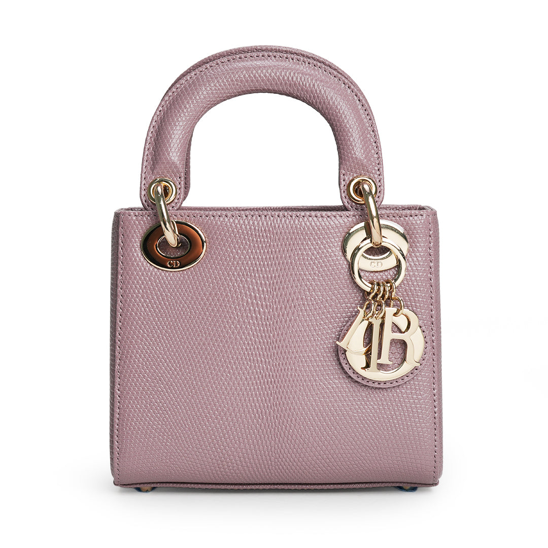 Lady Dior Mini Lizard Leather Lilac