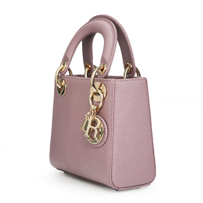 Lady Dior Mini Lizard Leather Lilac