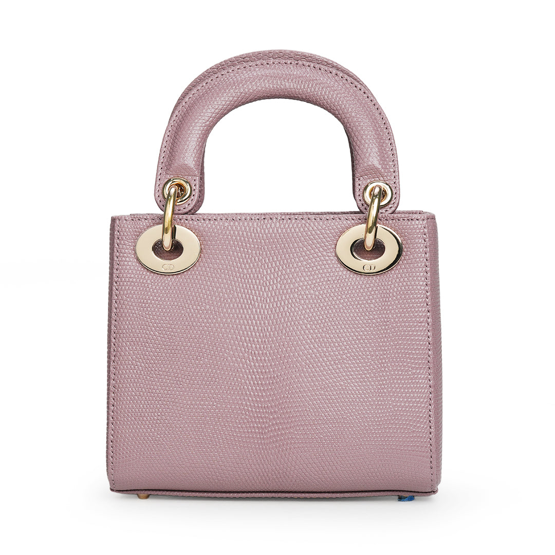 Lady Dior Mini Lizard Leather Lilac