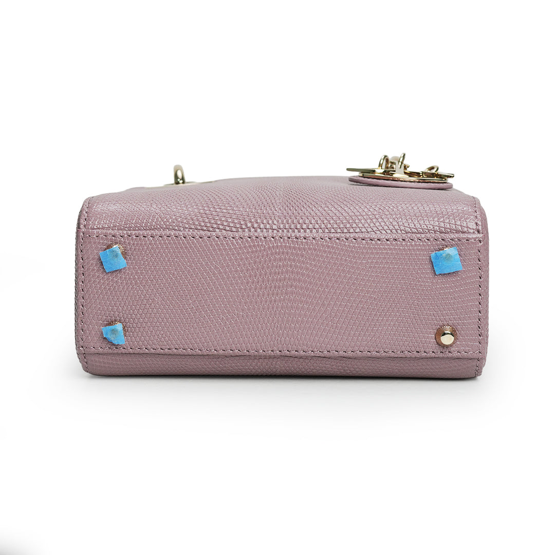 Lady Dior Mini Lizard Leather Lilac
