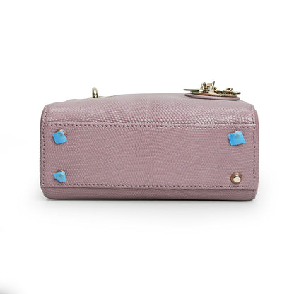 Lady Dior Mini Lizard Leather Lilac