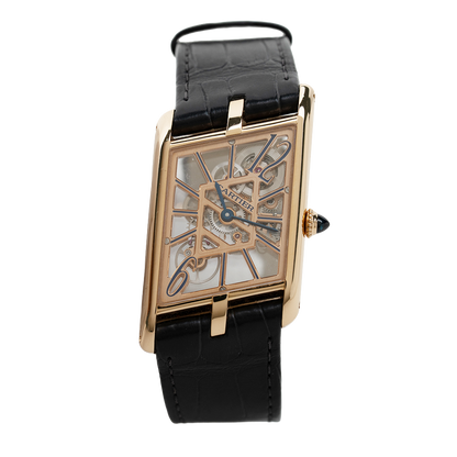 Tank Asymétrique Rose Gold 47MM Skeleton Dial