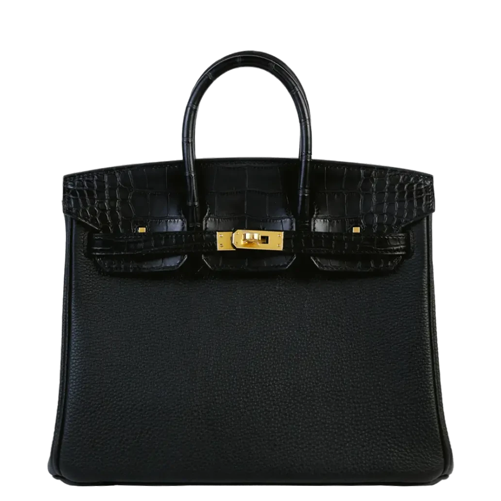 Birkin 25 Touch Noir Matte Alligator Togo Gold Hardware Stamp K 2025