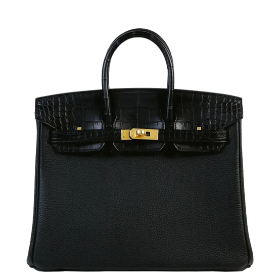 Birkin 25 Touch Noir Matte Alligator Togo Gold Hardware Stamp K 2025