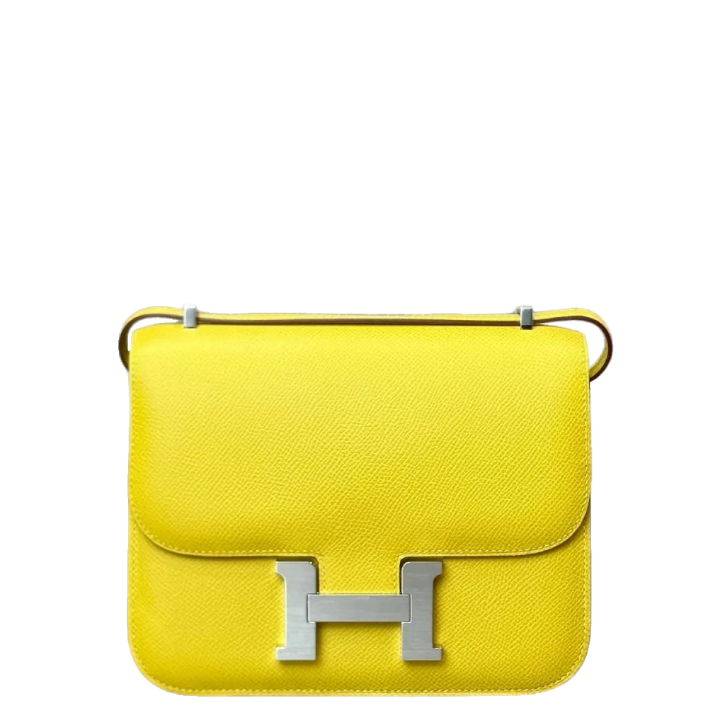 Constance 18 Mini Mirror Epsom Jaune Citron Palladium Hardware Stamp W 2024