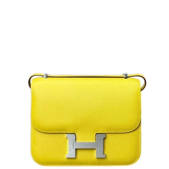 Constance 18 Mini Mirror Epsom Jaune Citron Palladium Hardware Stamp W 2024