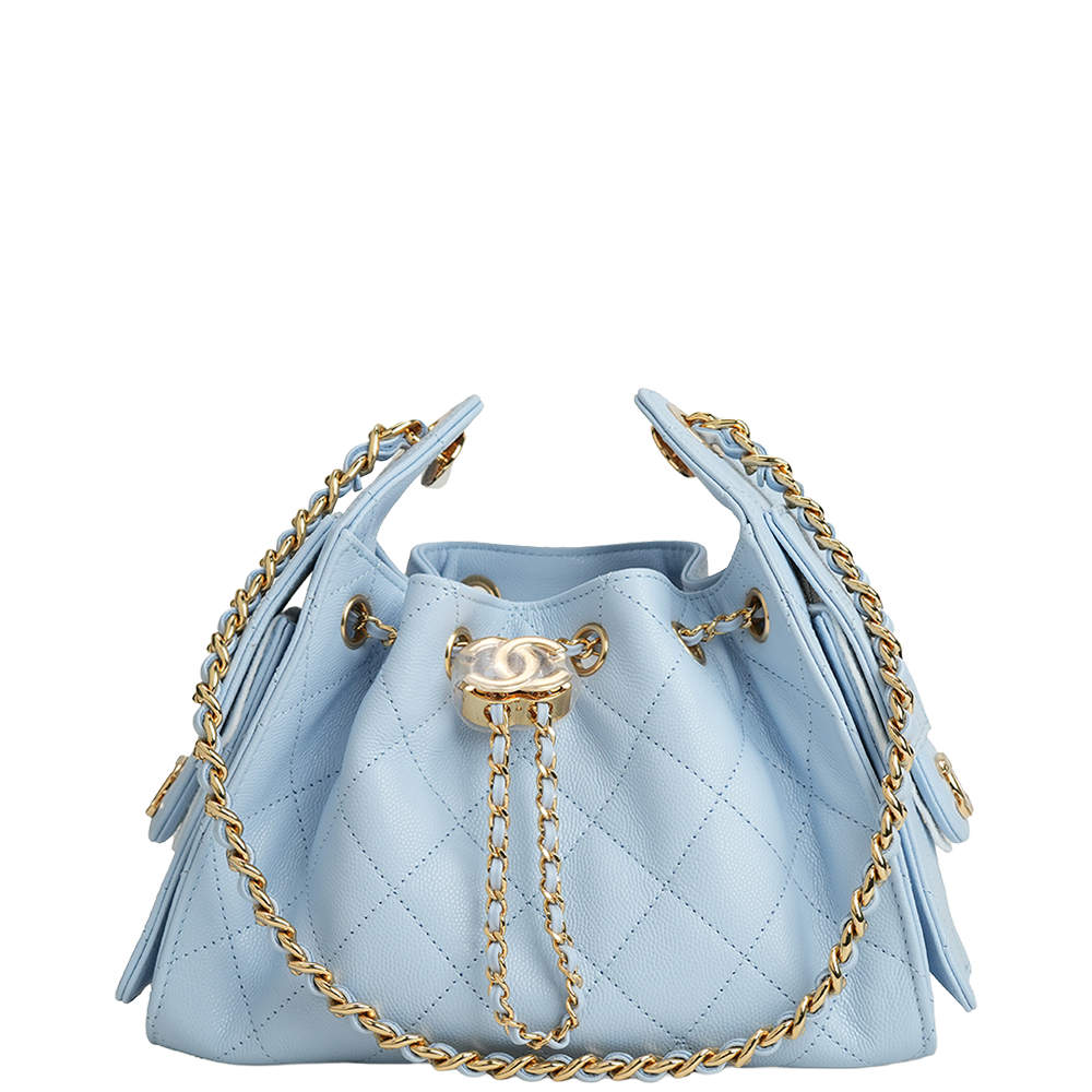 Chanel 25 Mini Caviar Leather Sky Blue