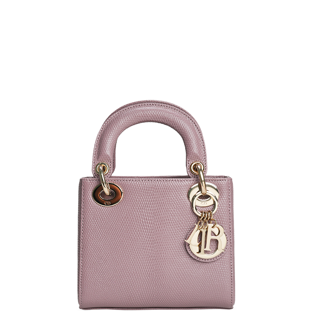 Lady Dior Mini Lizard Leather Lilac