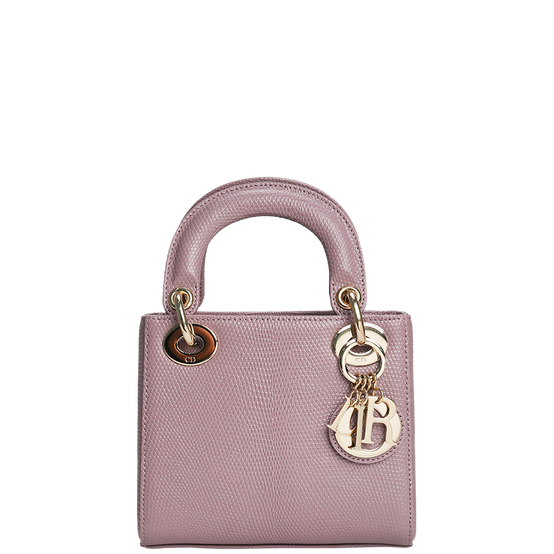 Lady Dior Mini Lizard Leather Lilac
