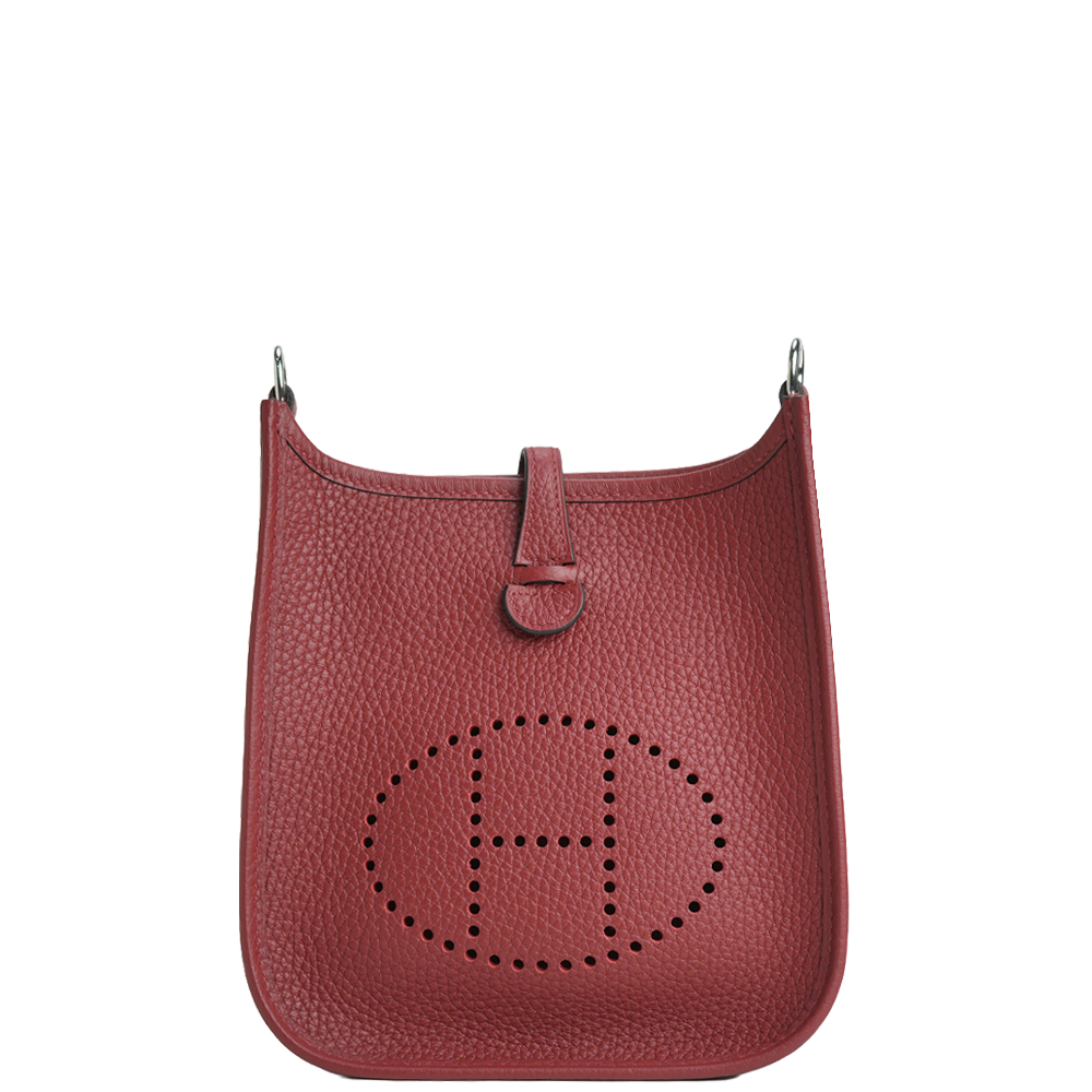 Mini Evelyn Rouge H Taurillon Clemence Palladium Hardware