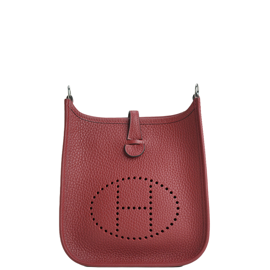 Mini Evelyn Rouge H Taurillon Clemence Palladium Hardware