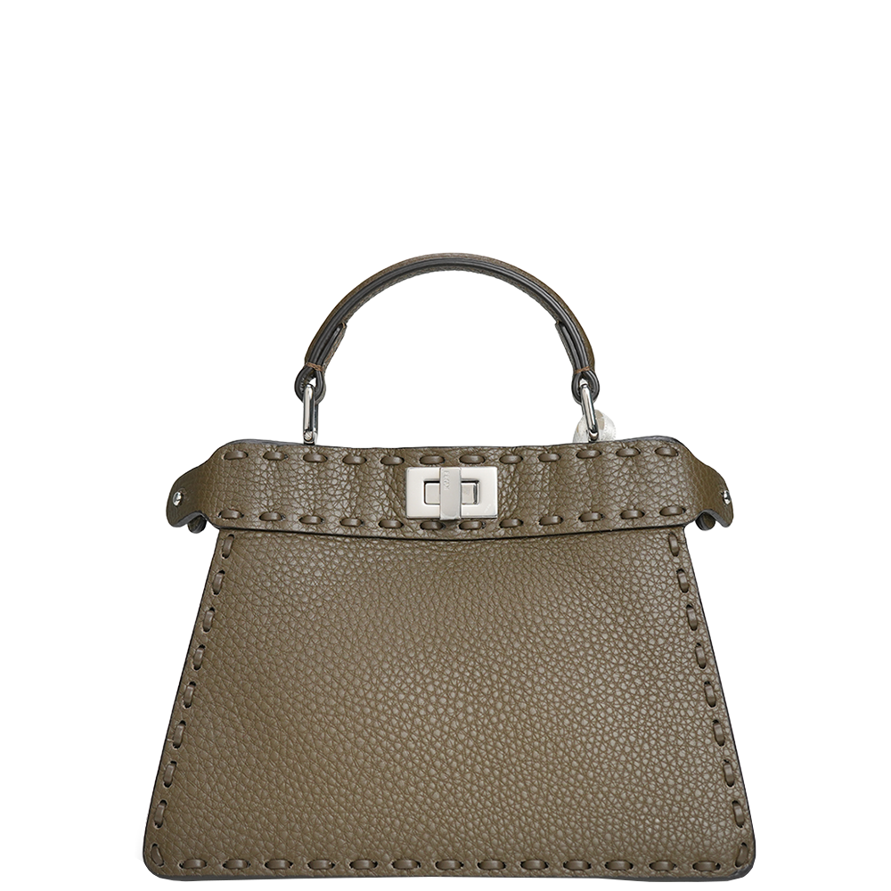 Peekaboo Selleria Petite Bag Grained Calfskin Dark Olive