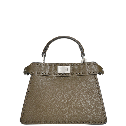 Peekaboo Selleria Petite Bag Grained Calfskin Dark Olive