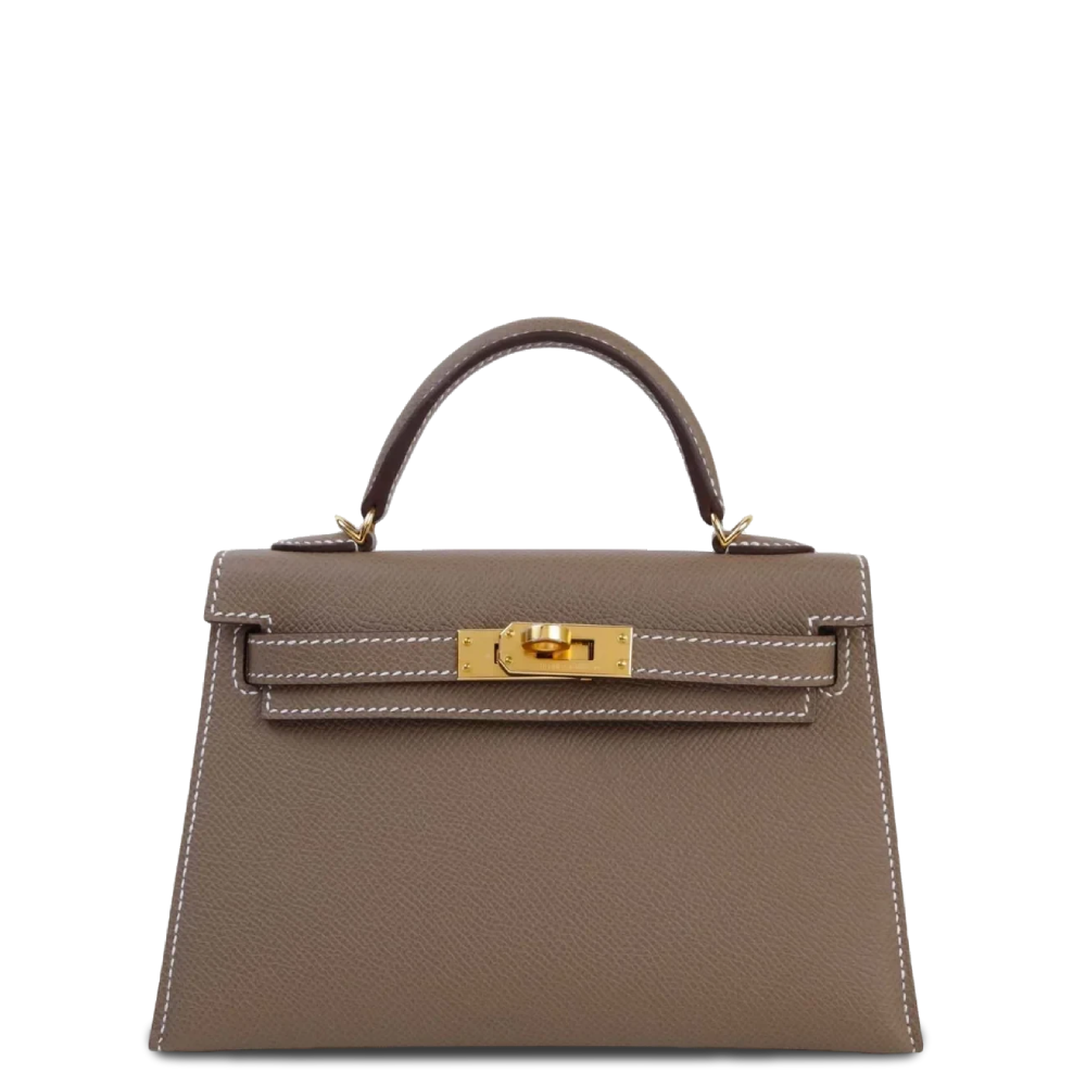 Mini Kelly II Etoupe Epsom Gold Hardware Stamp K 2025
