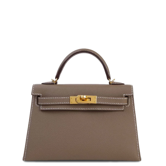 Mini Kelly II Etoupe Epsom Gold Hardware Stamp K 2025