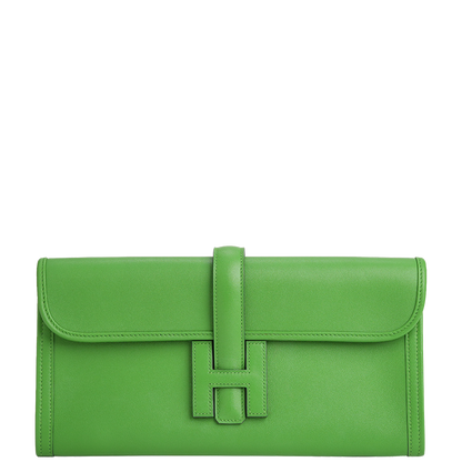 Pochette Jige Elan 29 Veau Swift Vert Yucca